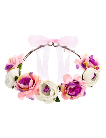 Coroana de flori roz 17 cm