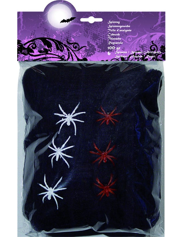 Black Spider Web cu păianjeni de Halloween 100g