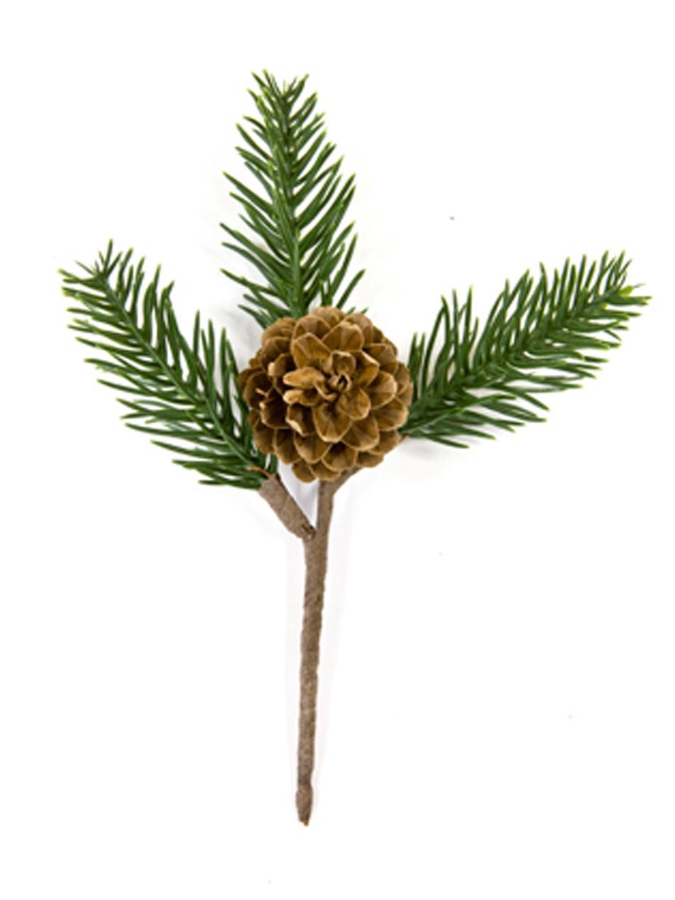 Decorarea filialei FIR cu con de pin 15 cm