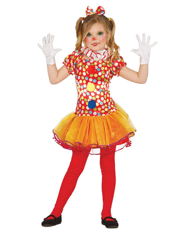 Costum de clovn multicolorat cu fata tutu