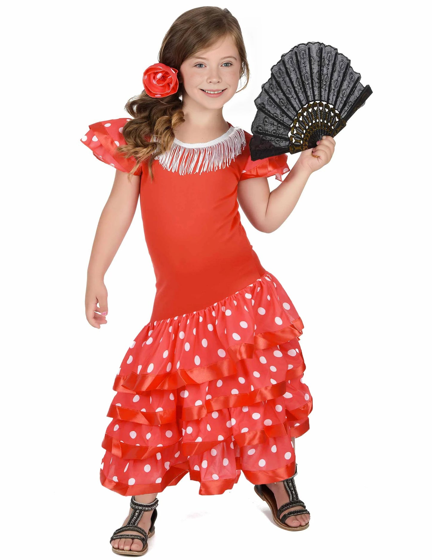 Red Flamenco Flamenco Dansator Costum Girl Girl Girl