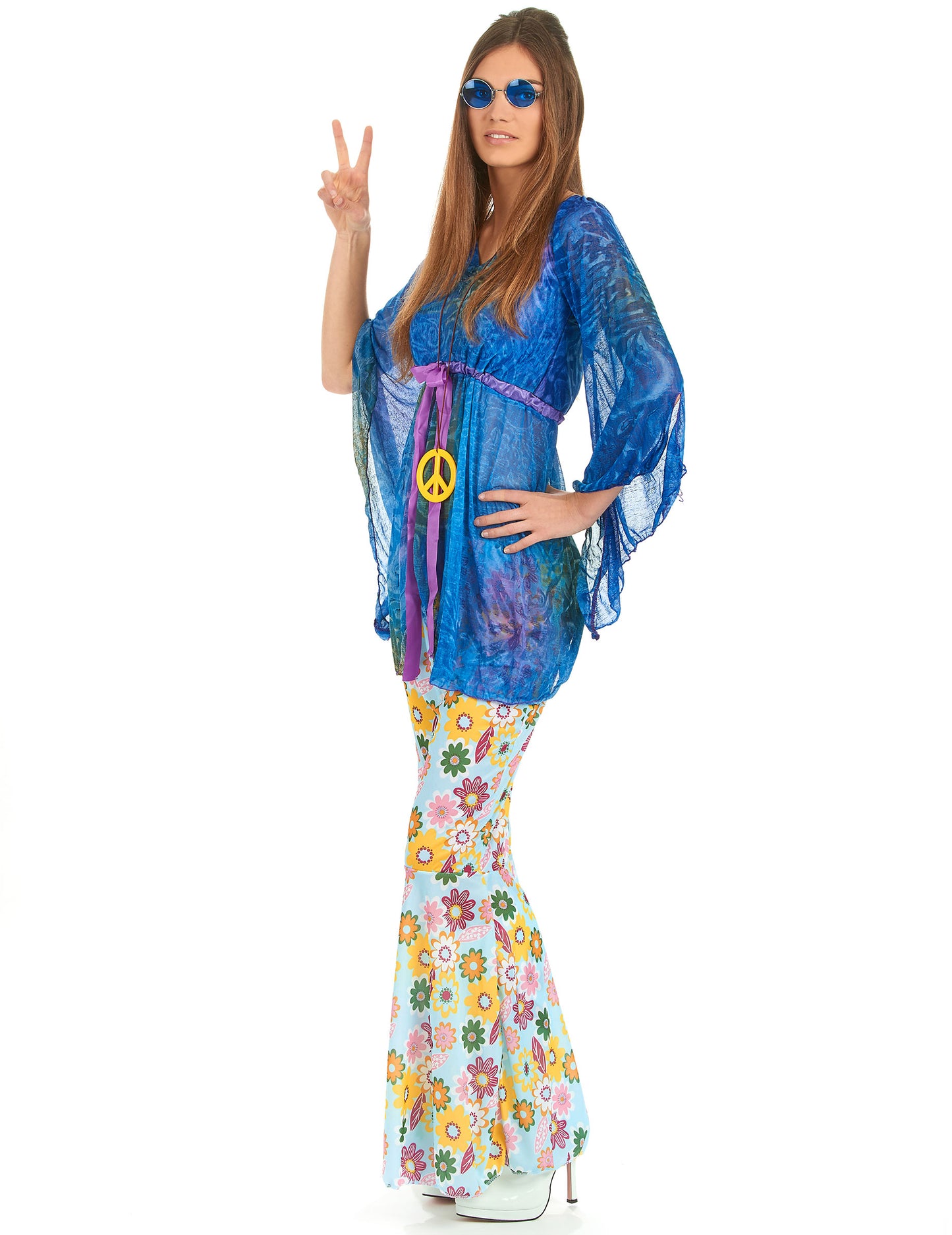 Costumul femeilor cu putere de flori hippie