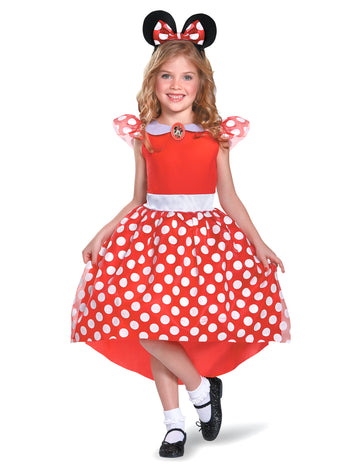 Costum de fată clasică Minnie Mouse Red