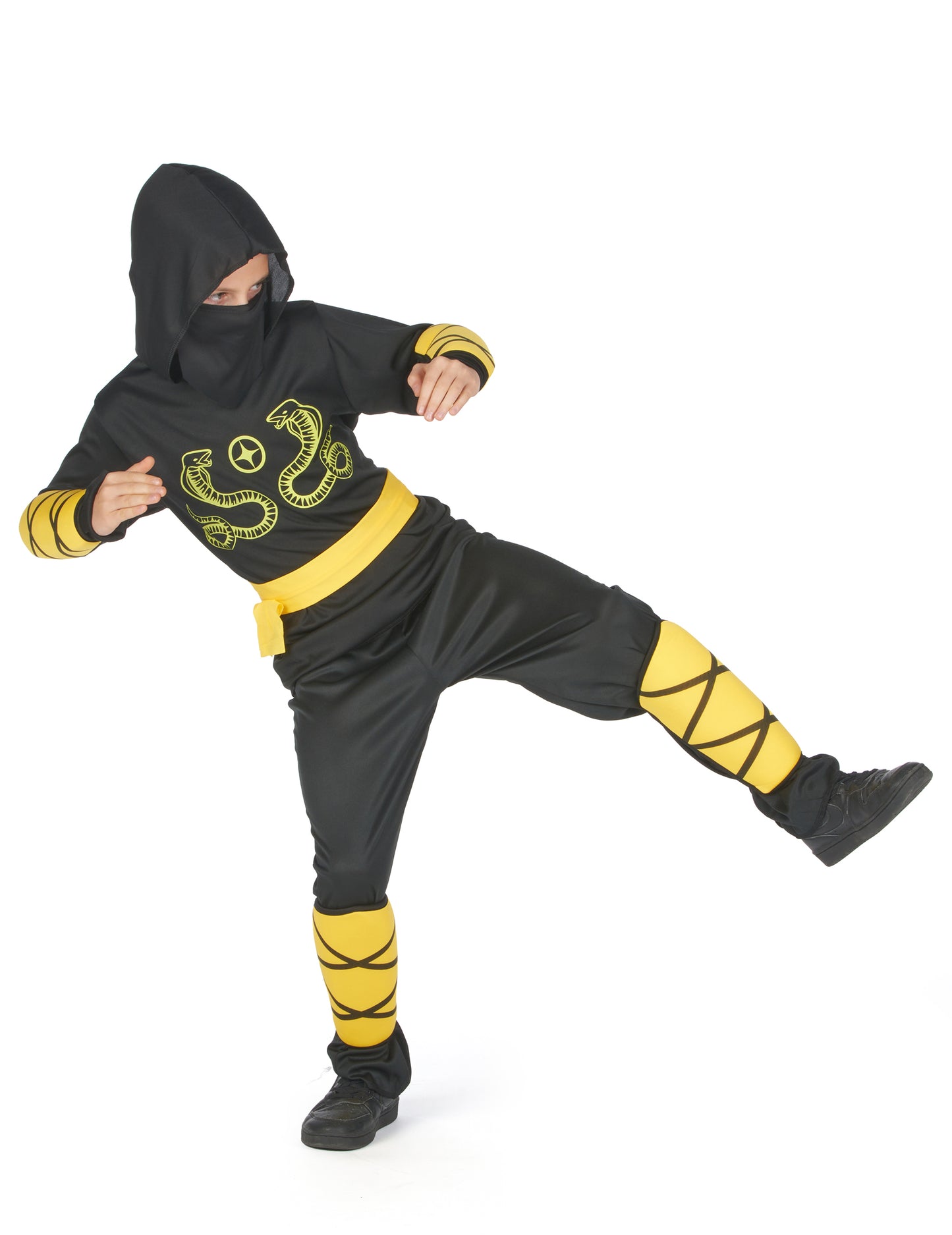 Costum ninja negru și galben