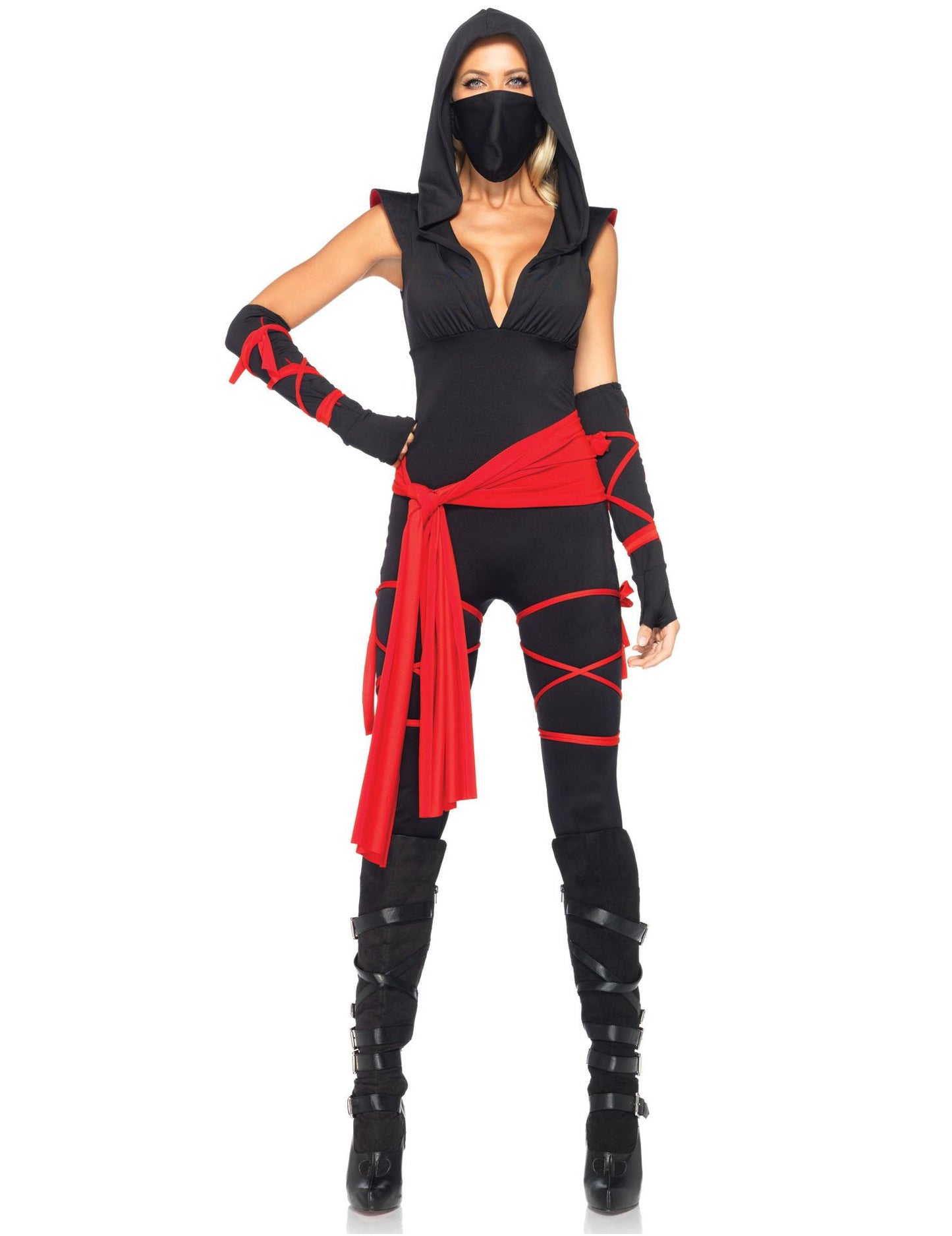 Costum negru ninja femeie sexy de lux