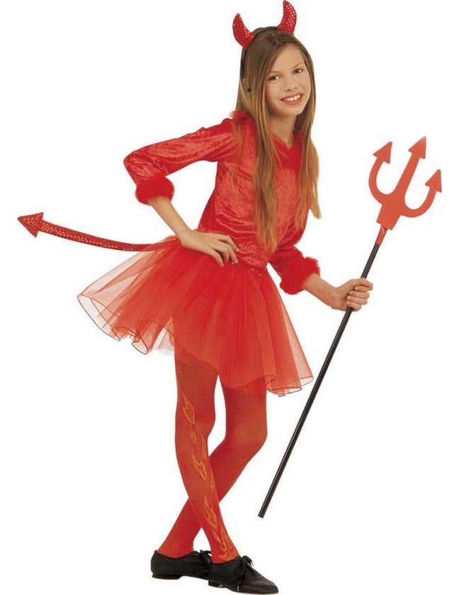 Micul Costum Red Devil Tutu Halloween Girl