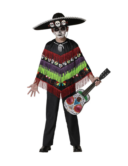 Poncho schelet deghizare dia de los muertos copil