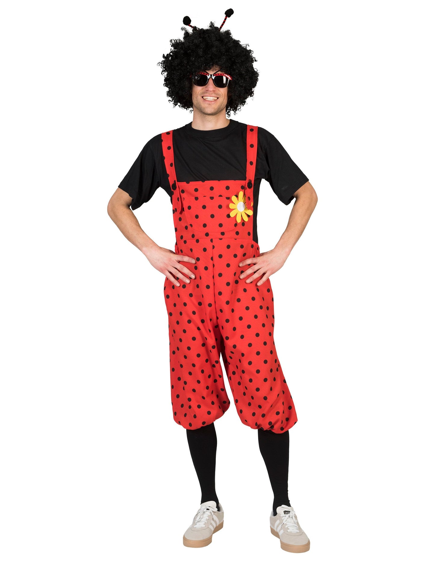 Costum de salopete coccinelle cu flori adulte