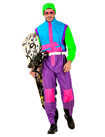 Costum de snowboarder fluorescent pentru adulți