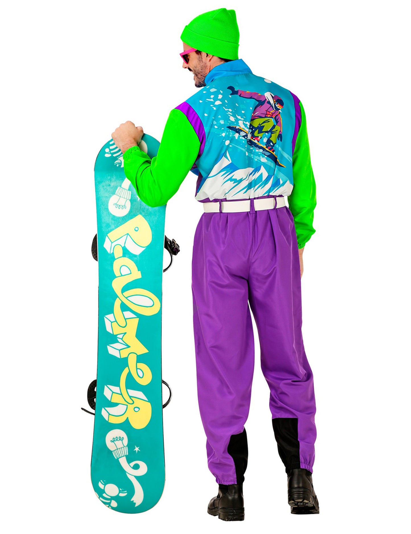 Costum de snowboarder fluorescent pentru adulți