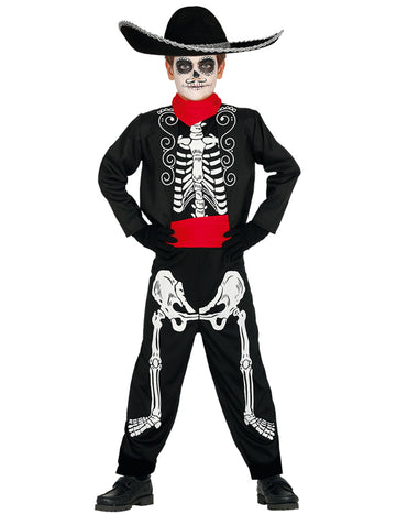 Costum de băiat schelet dia de los muertos