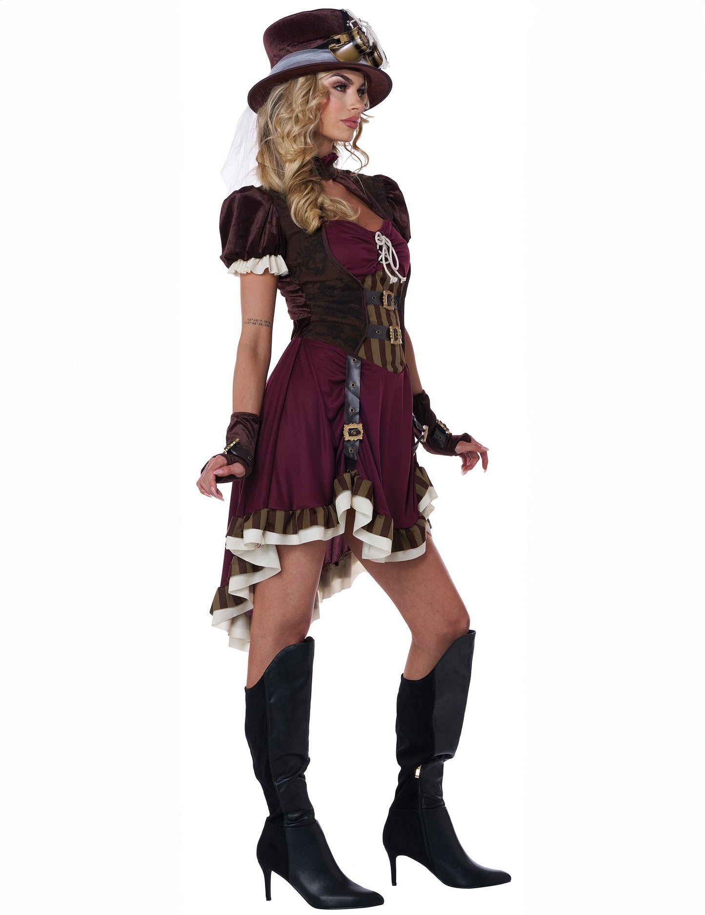 Costum steampunk pentru femei Bordeaux