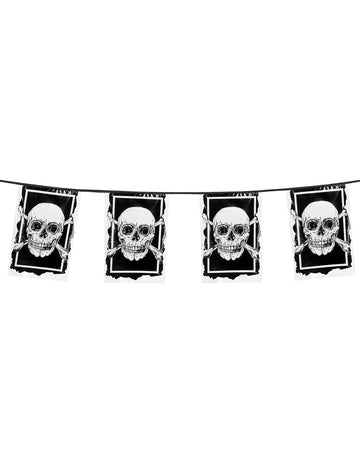 Garland 10 steaguri din plastic Pirate Jolly Roger 30 x 20 cm