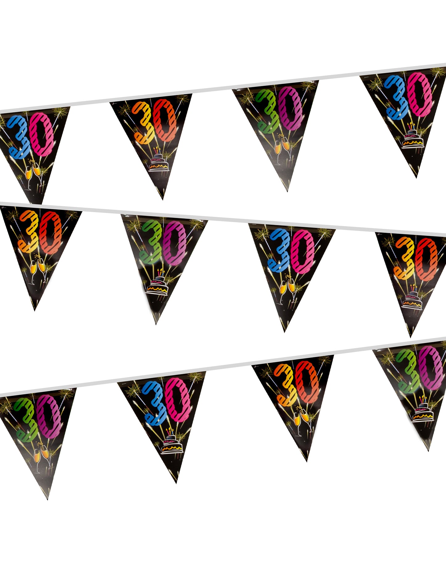 Garland 20 Pennants de plastic 30 de ani Firuri de artificii 7 m Artificii