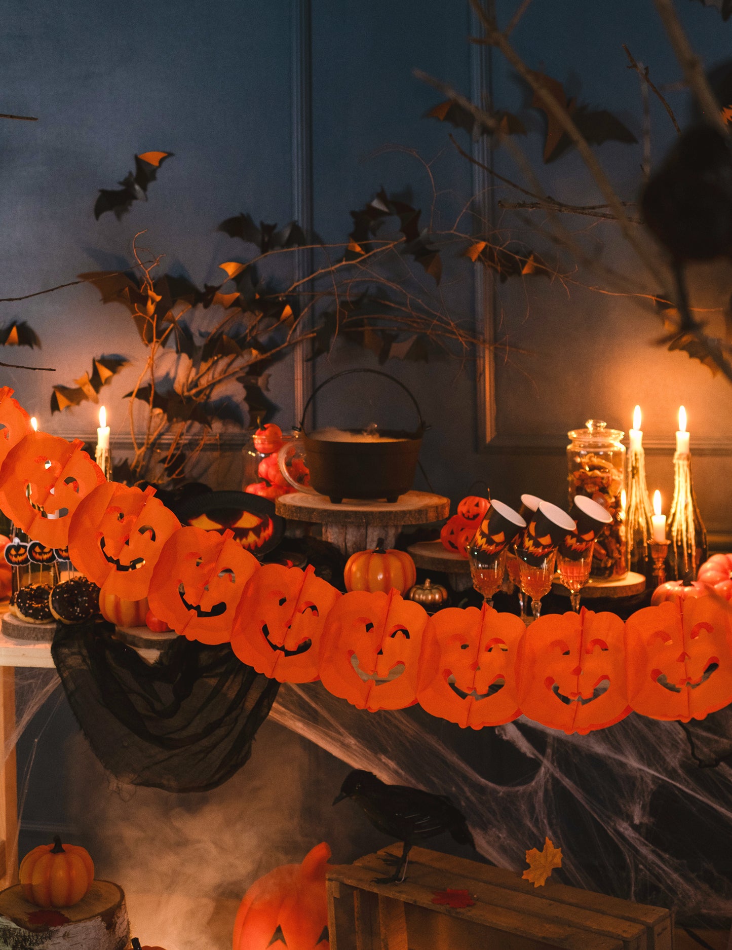 Garland de dovleac de Halloween 4 m