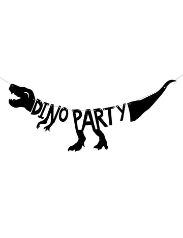 Partea Dino Party Party 90 x 20 cm Garland de carton schelet