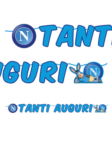 Tanti Cardboard Garland Auguri Napoli Blue 600 x 25 cm