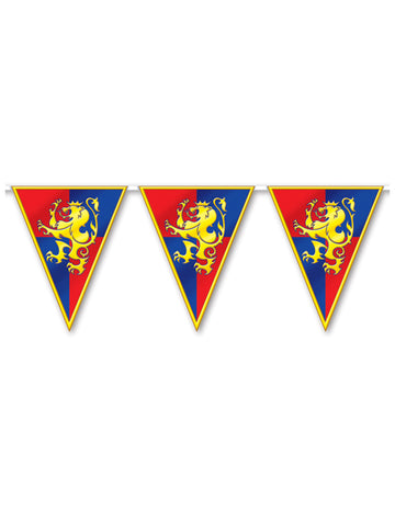 Garland de plastic Pennant medieval 3,7 m