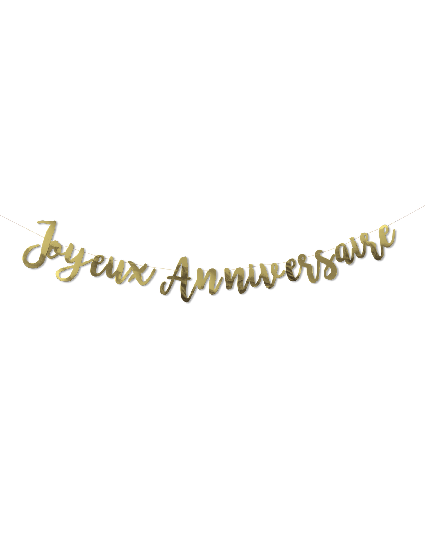 Happy Gold Metal Birthday Garland 1,80 m