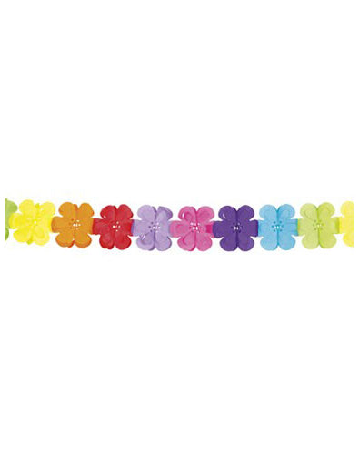 Garland de hârtie cu flori multicolore la 4 metri