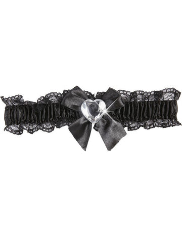 Sexy Garter Black Lace Heart Woman Silver