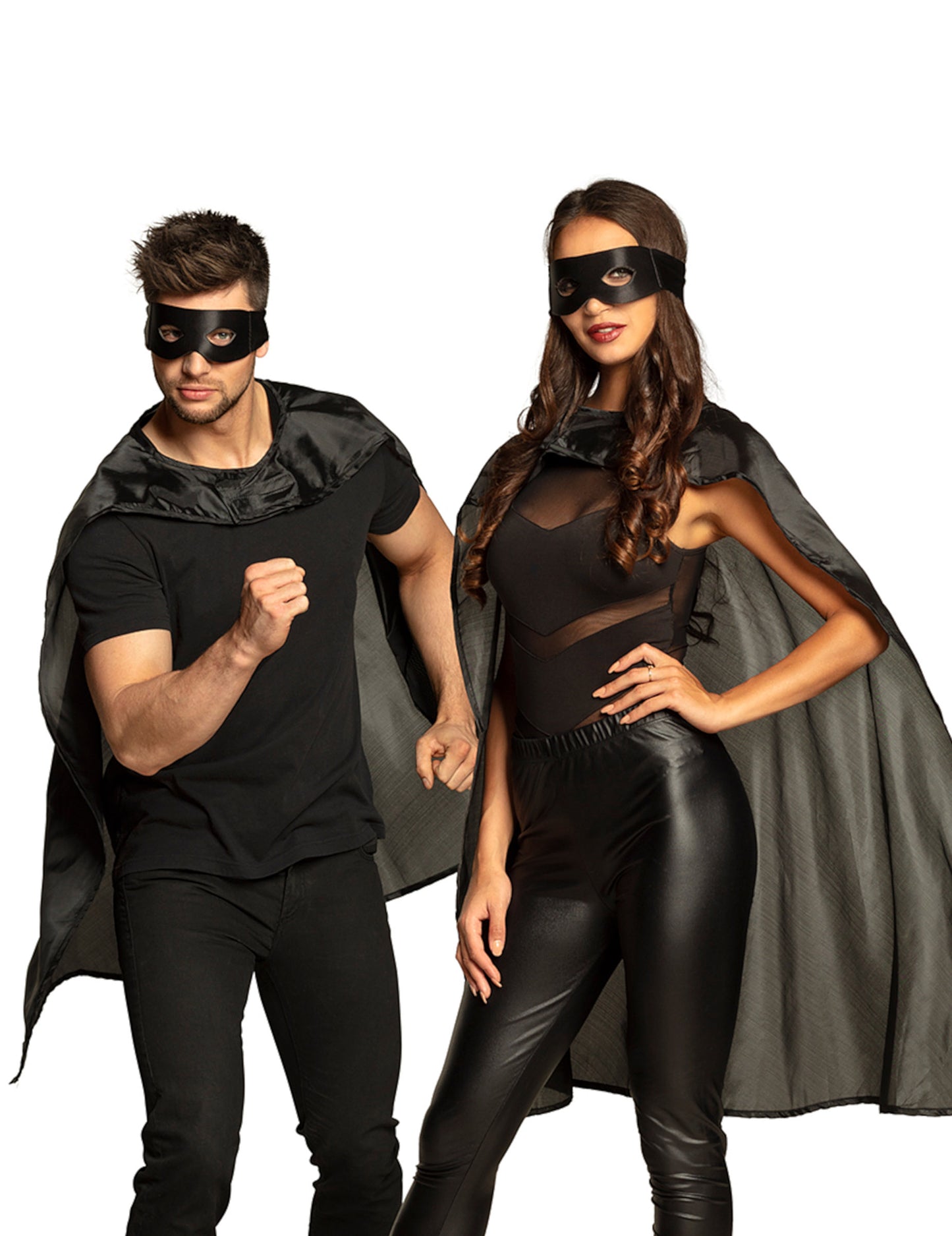 Kit Cape și Super Hero Mask Black Adult