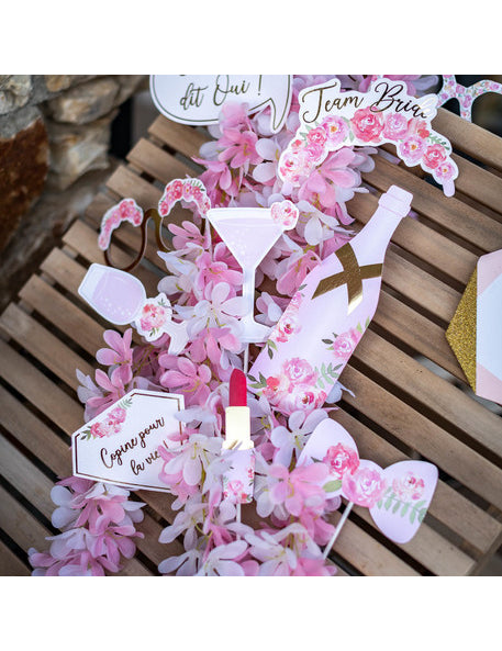 Photobooth Kit 12 EVJF Fleuri Accesorii