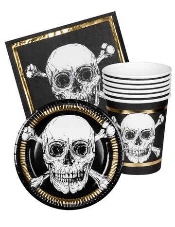 Crockery Kit 6 People Pirate Jolly Roger