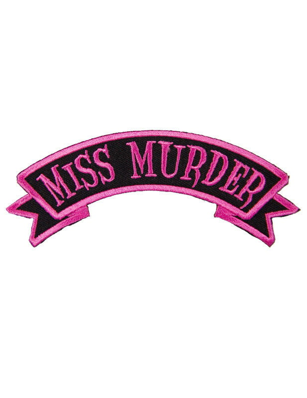 Miss Murder Pink and Black Gothic Patch