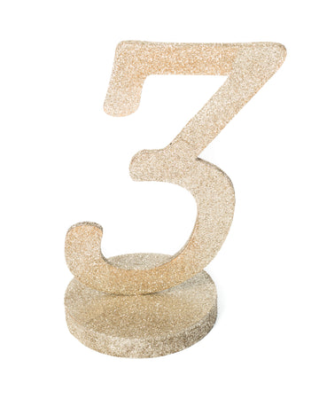 Centrul de masă Figura 3 Champagne Glitter Wood 20 cm