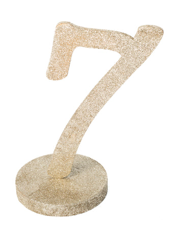 Centrul de masă Figura 7 Champagne Glitter Wood 20 cm