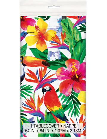 Palm Tropical Plastic Tablecloth Luau 137 x 213 cm