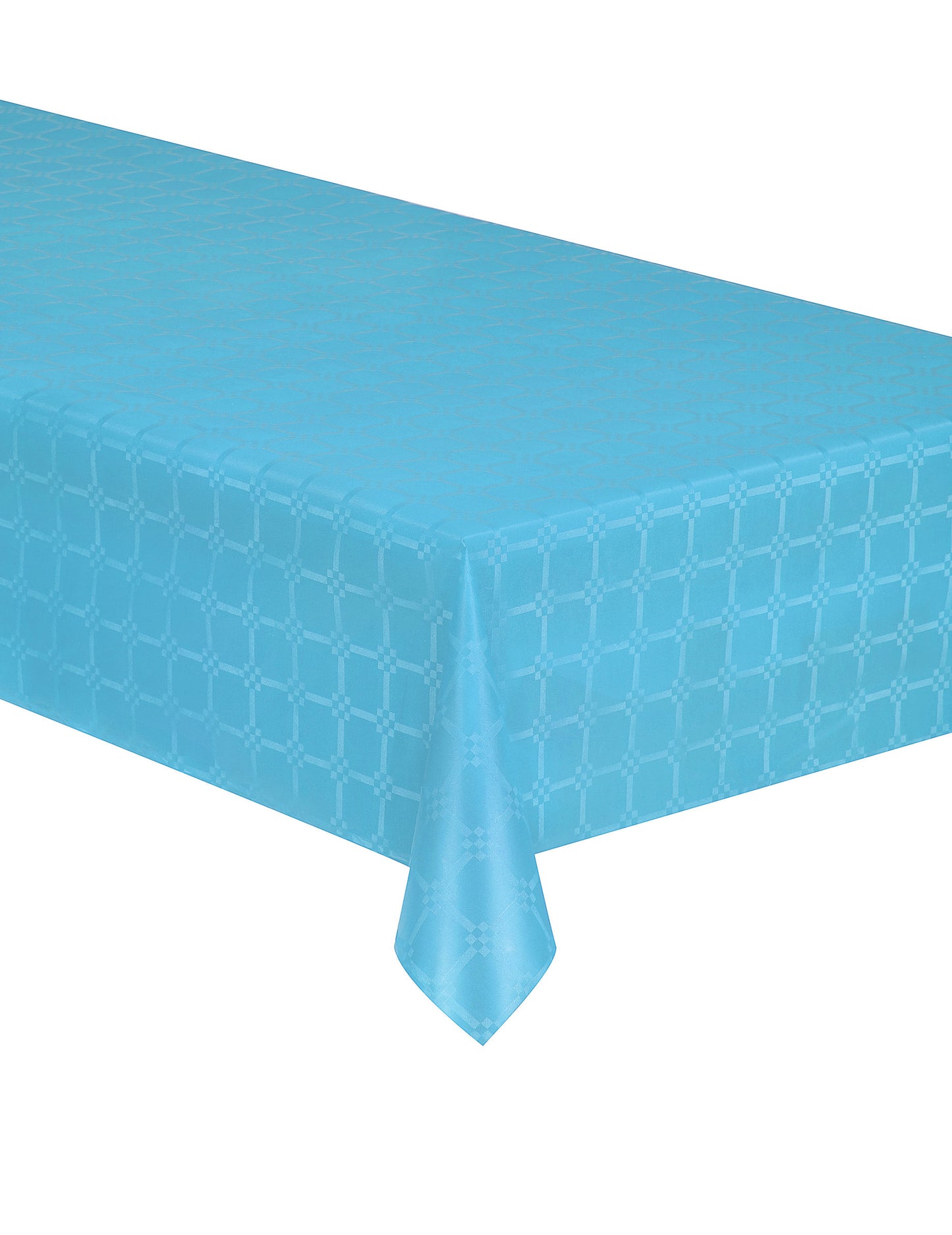 Turquoise Blue Damasse Roll Roll Table 6 m