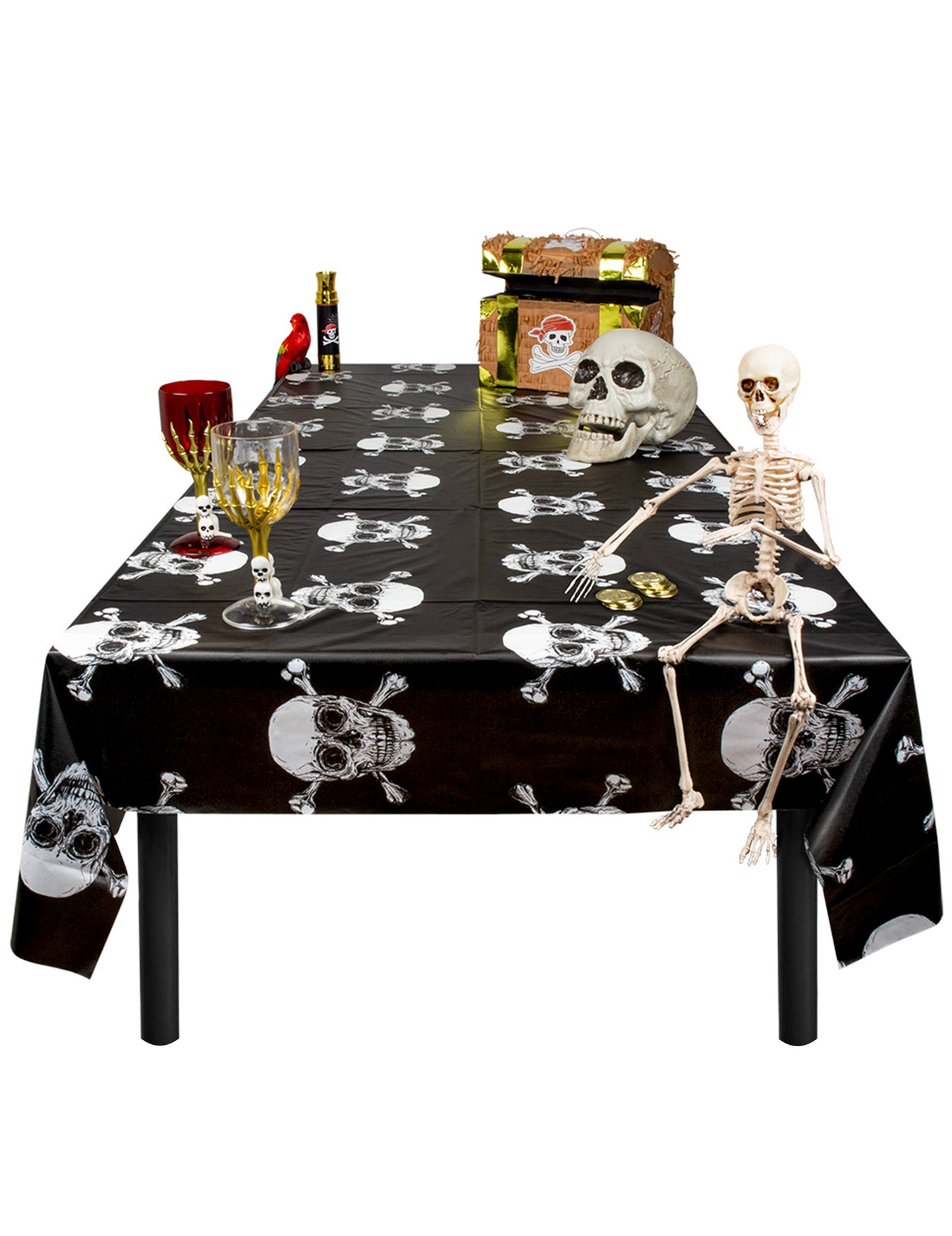 Feverse de plastic pirat Jolly Roger 130 x 180 cm