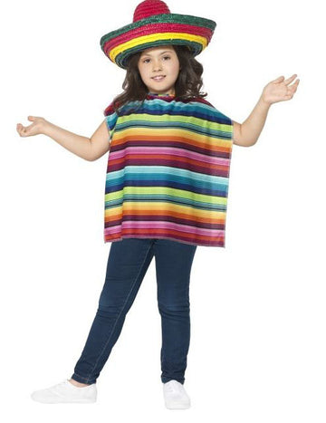 Copil mexican Poncho și Sombrero