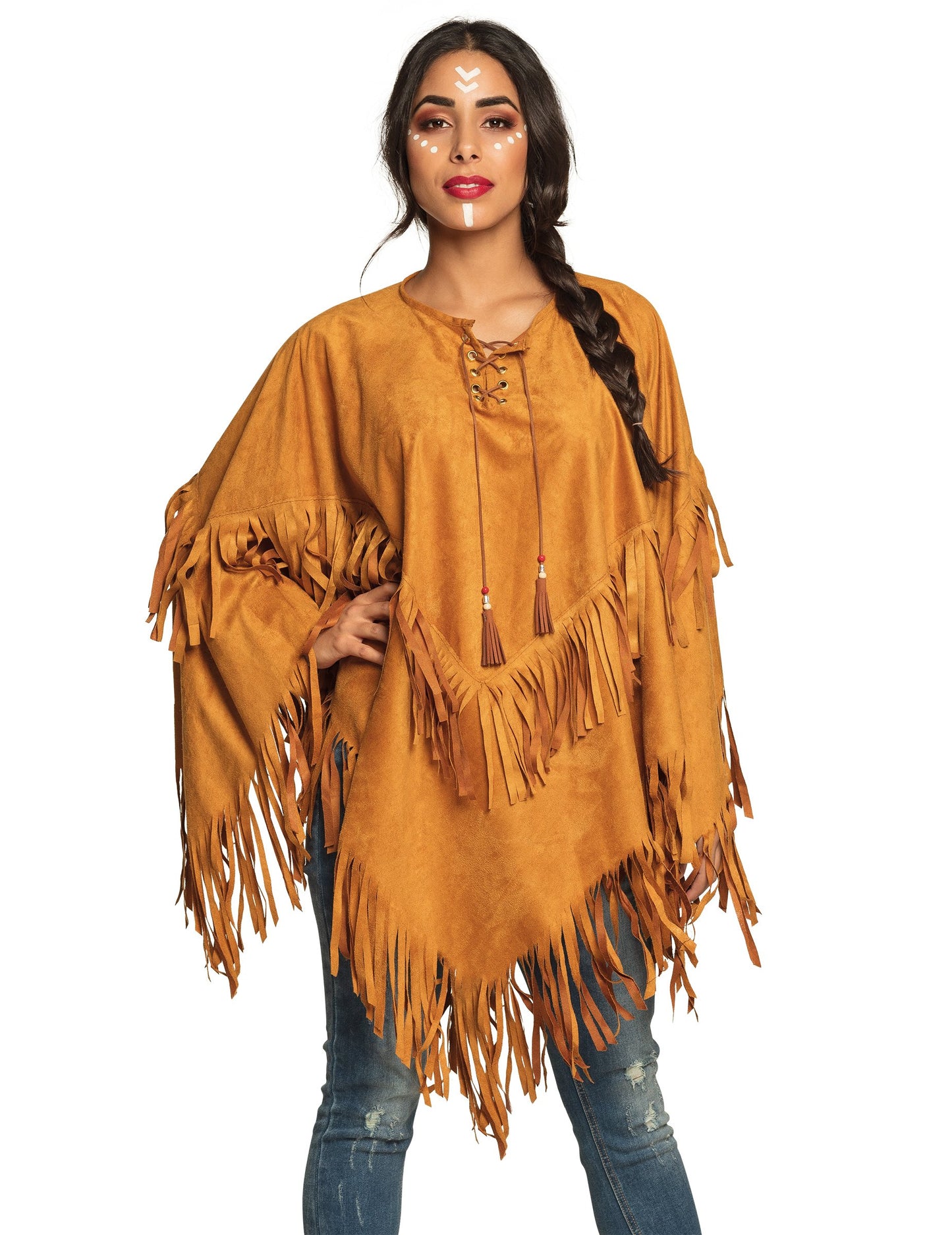 Poncho indian cu femei brune