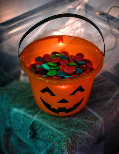 Găleată cu dovleac cu LED 22 x 17 cm Halloween