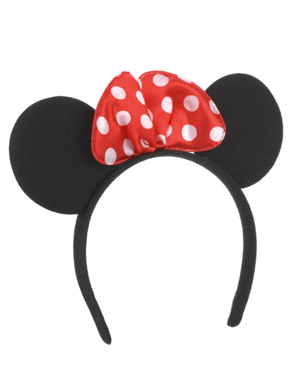 Banda de urechi de mouse cu femeie polka dot nod