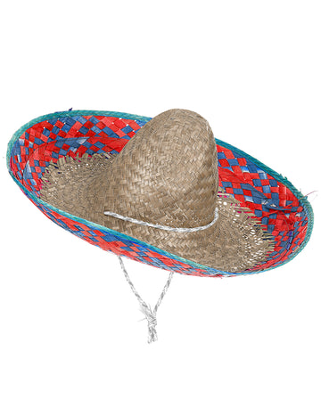 Granița mexicană sombrero roșu și adult albastru