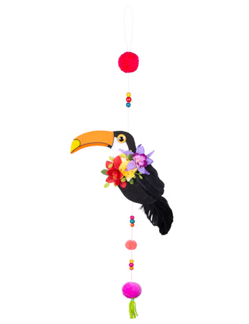 Suspensie Toucan cu pompoms 70 cm